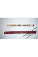 Христианский кожаный браслет "Jesus is my savior"